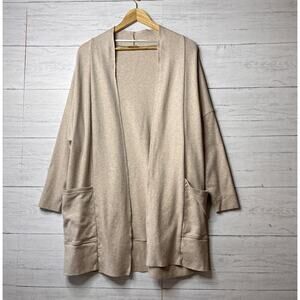 Pact Cardigan Womens Size M/L Brooklyn Wheat Heather 100% Organic Cotton